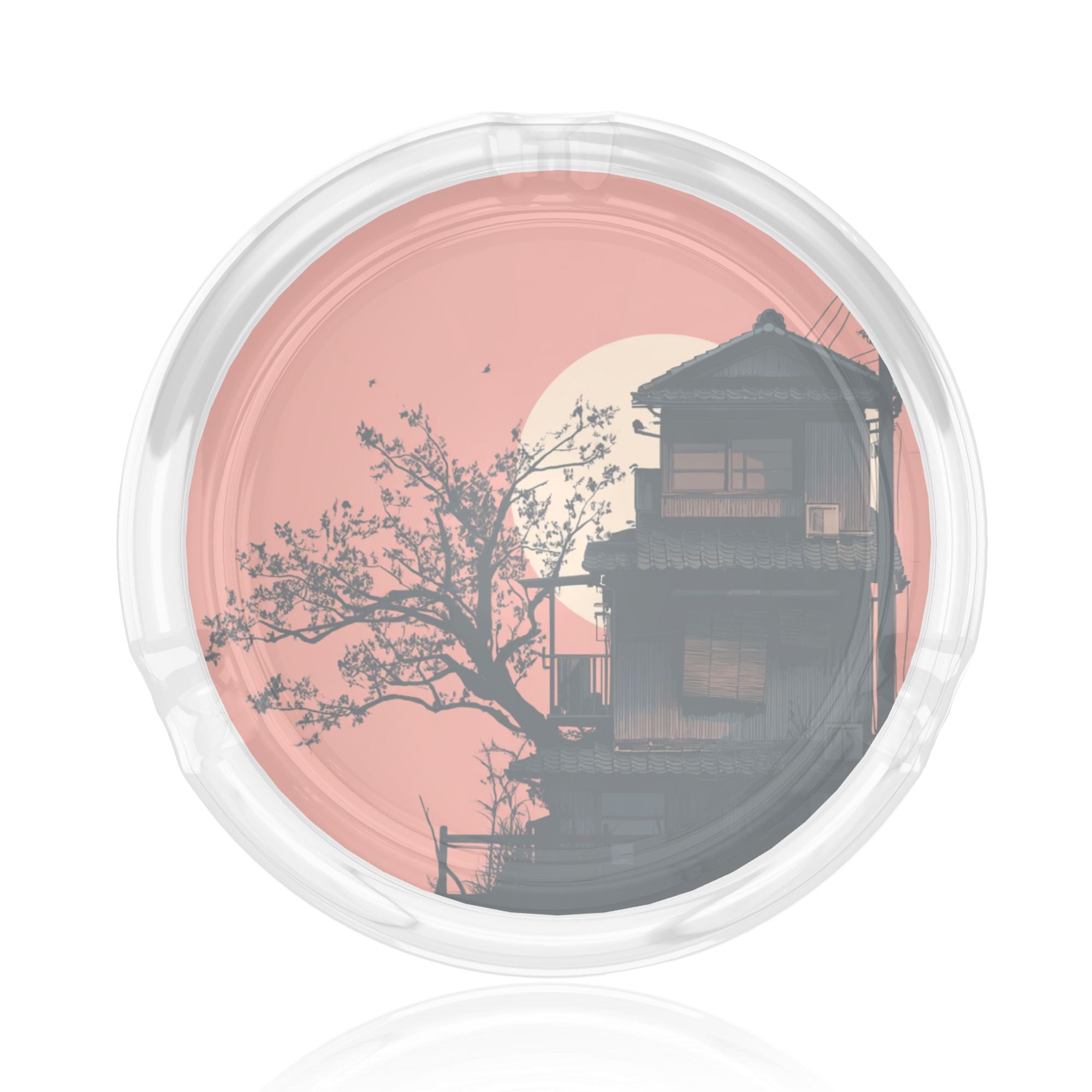 Creative Sunset Japanese-Style Glass Ashtray — Decorative & Functional