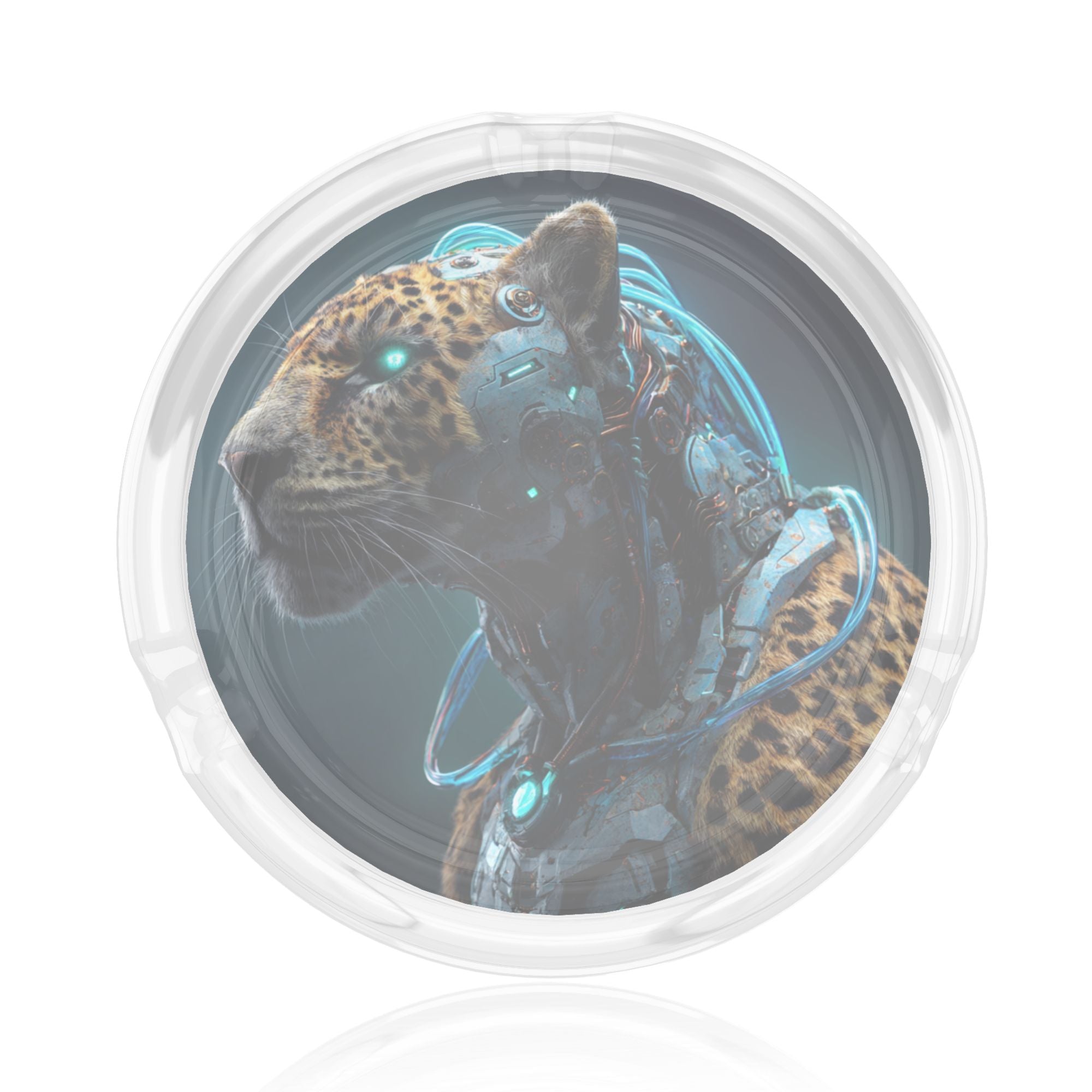 Futuristic Mechanical Leopard Glass Ashtray｜Creative Home Decoration & Gift